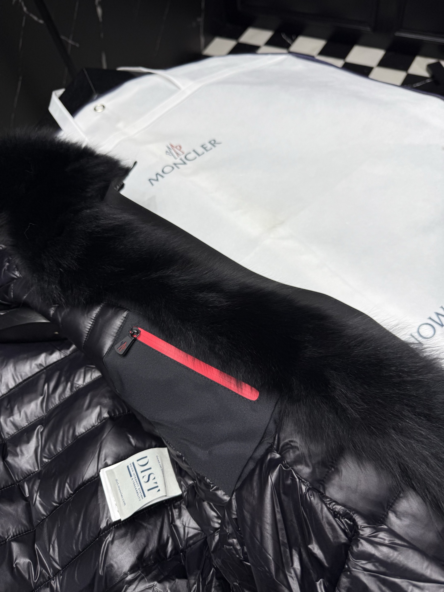 MONCLER Women's Black Down Jacket with Fur Trim - Stylish and Warm 5 i1757946157191 9643 0 3