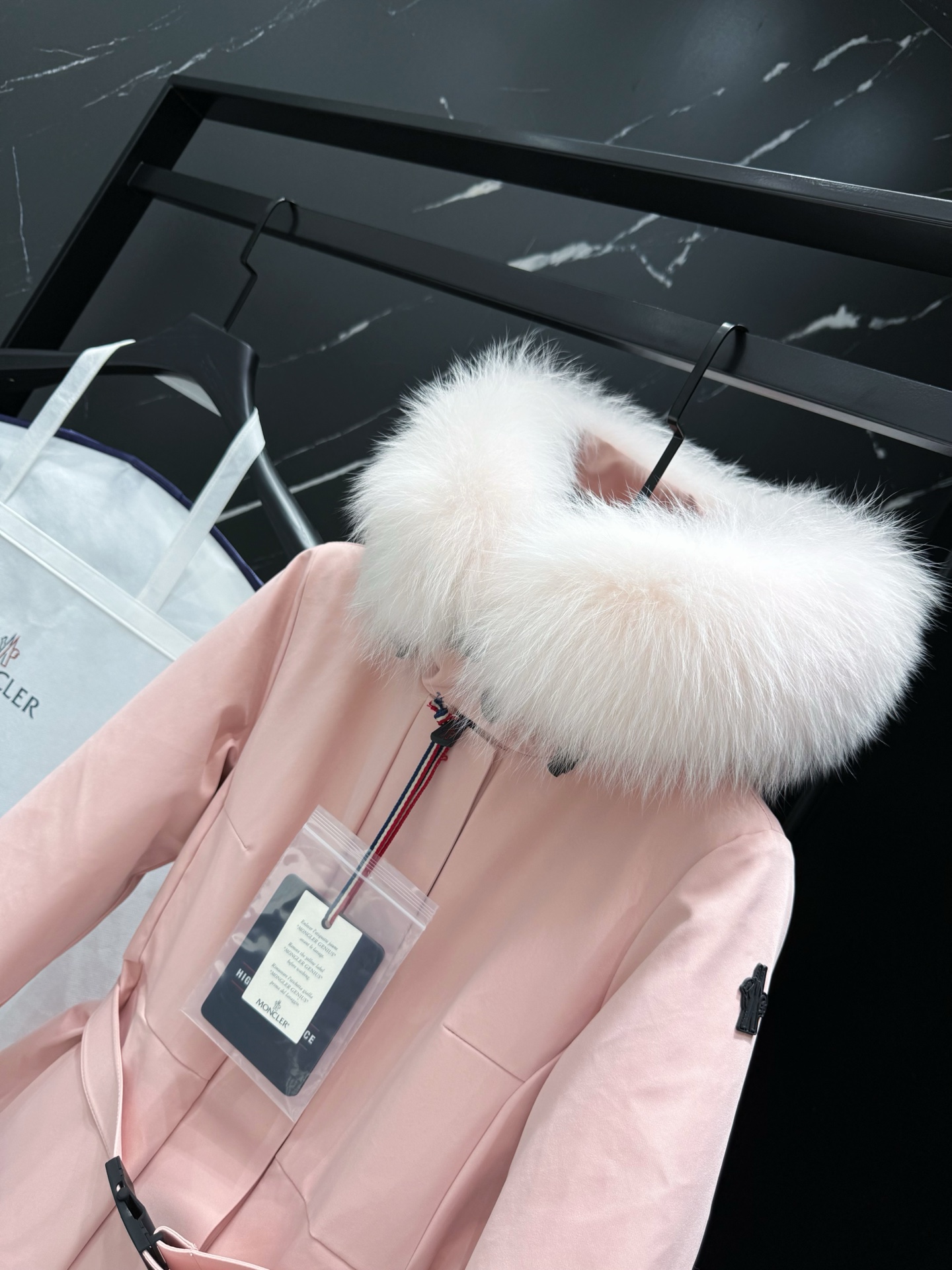 MONCLER Pink Down Ski Jacket with Fur Hood and Belted Waist - Stylish Warmth 6 i1758036789106 9988 0 4