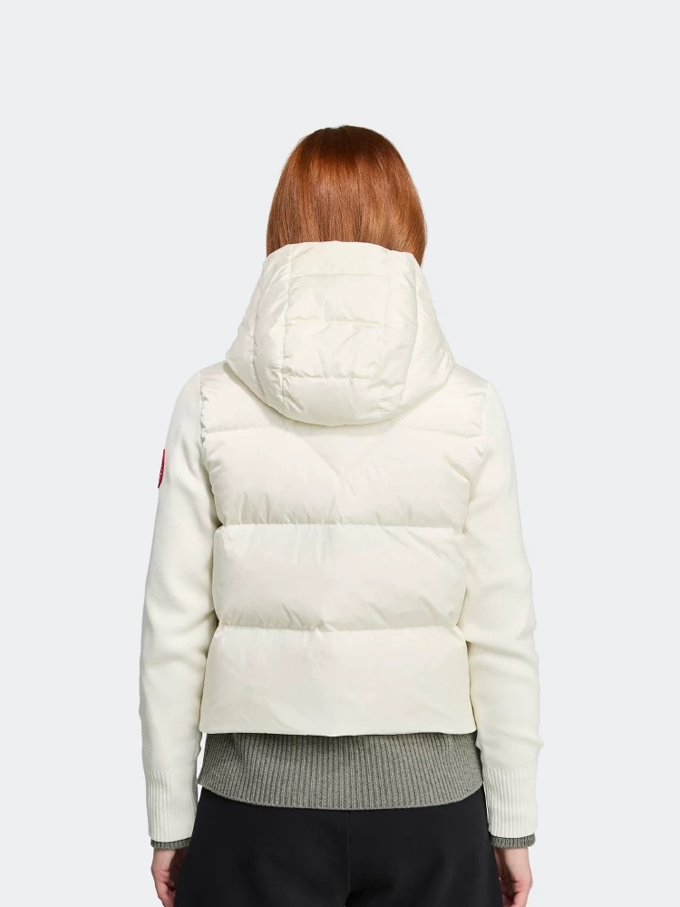 Moncler Women's Padded Wool Blend Cropped Hooded Jacket
