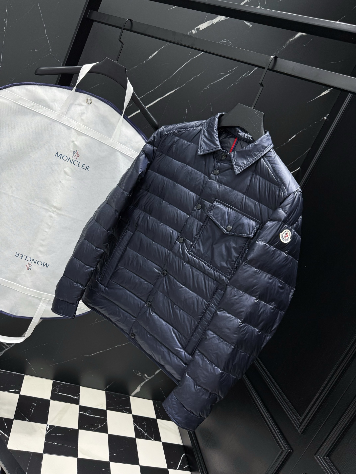 Moncler Men's Navy Down Padded Shirt Jacket Lightweight Outerwear 3 i1759677651669 3640 0 1