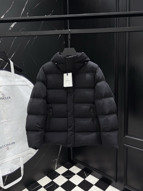 Moncler Men's Black Down Padded Winter Jacket with Hood 1 Moncler Men's Black Down Padded Winter Jacket with Hood