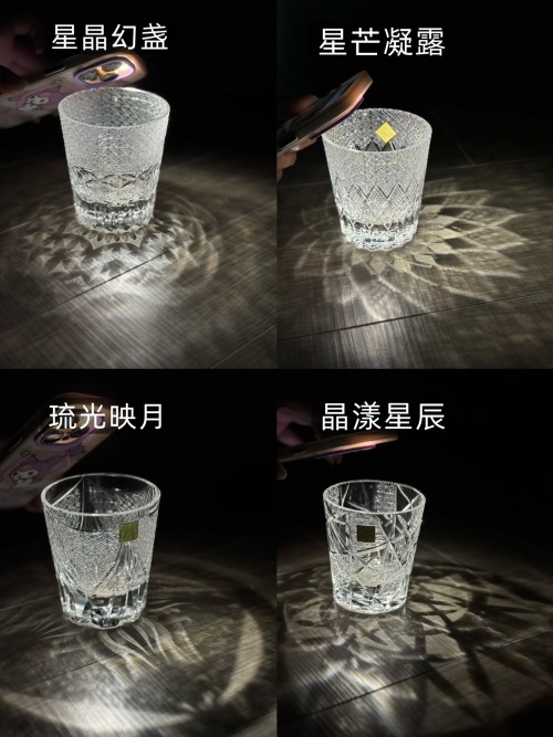 Exquisite Crystal Glass Cup - Starry Night Design - Set of 4 4 Exquisite Crystal Glass Cup - Starry Night Design - Set of 4