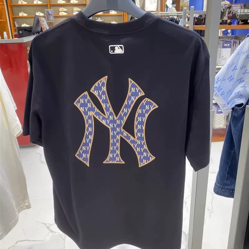 New MLB Short Sleeves: Unisex, Comfortable Fabric, Classic Logo Print, Black Almond - 图片 4