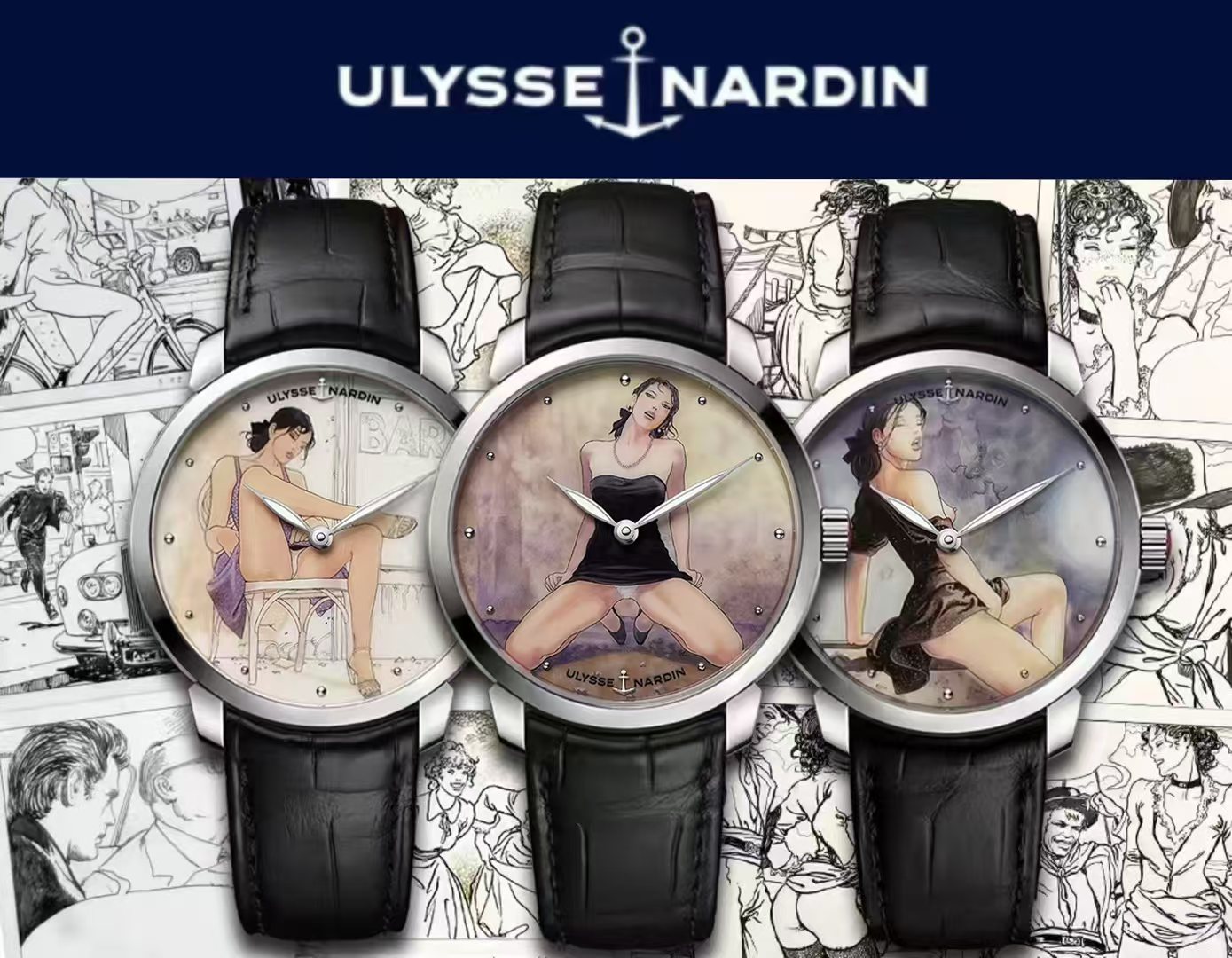 [ULYSSE NARDIN Watches]Case material: 904 stainless steel,. Mirror material