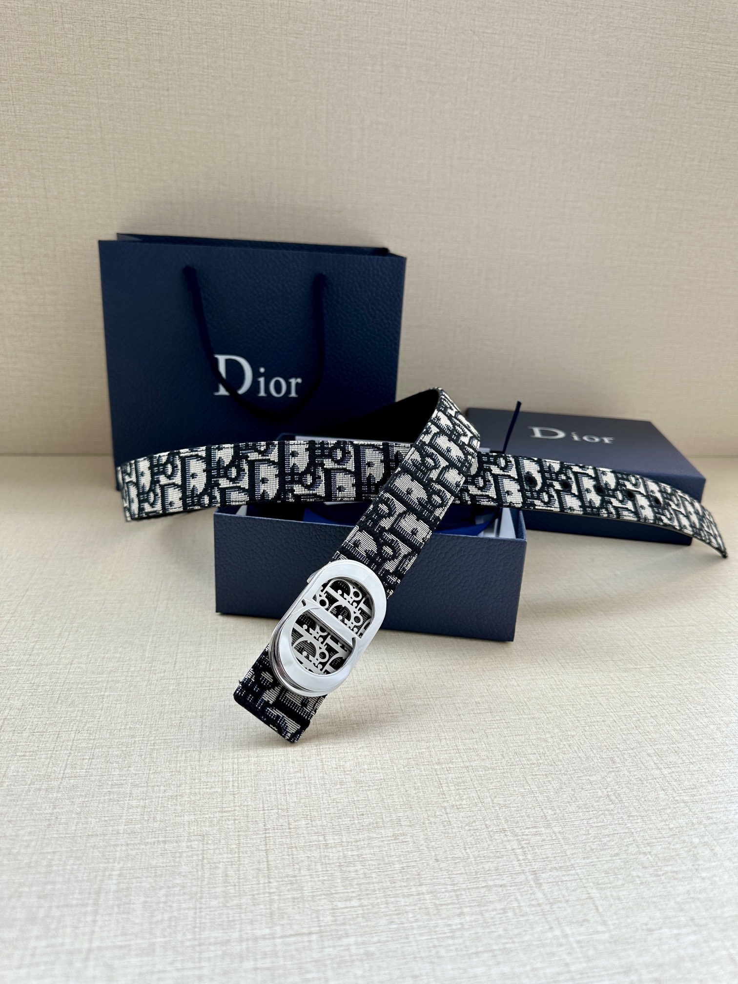 Dior这款金属覆层黄铜腰带扣是春秋系列新品展示CDIcon标志和ObliqueCosmo图案致敬Dio