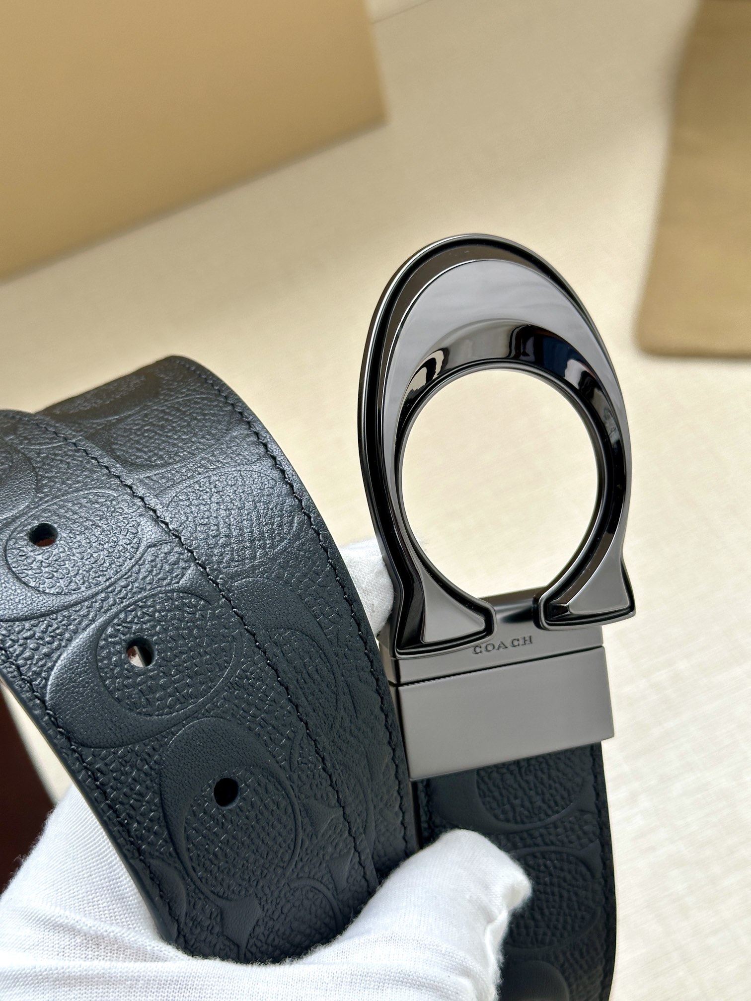 “COACH Double Belt: Classic Plaque and Fine Leather, 3.8 cm Wide” - 图片 2