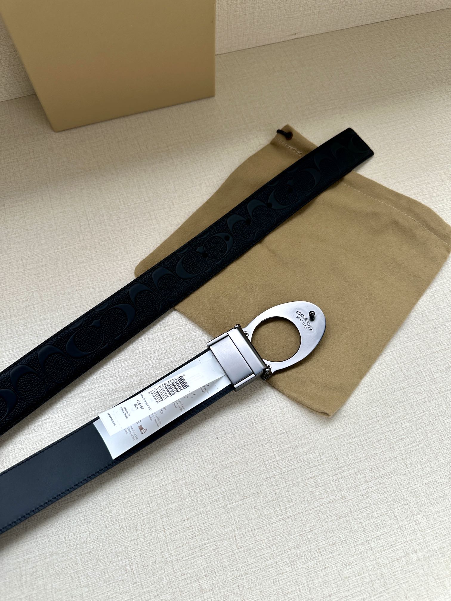 “COACH Double Belt Purchase: Classic Plaque & Fine Leather, 3.8cm Wide” - 图片 5