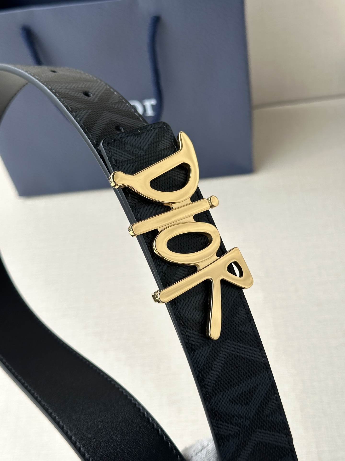 宽度3.5cm Dior 这款不锈钢金属腰带扣是春季系列新品，展示 CD Icon 标志和 Obliqu