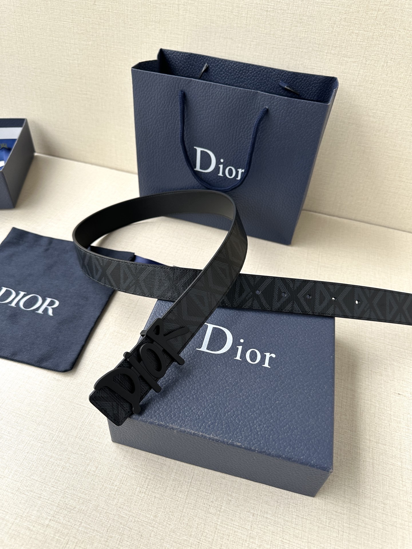 宽度3.5cm Dior 这款不锈钢金属腰带扣是春季系列新品，展示 CD Icon 标志和 Obliqu