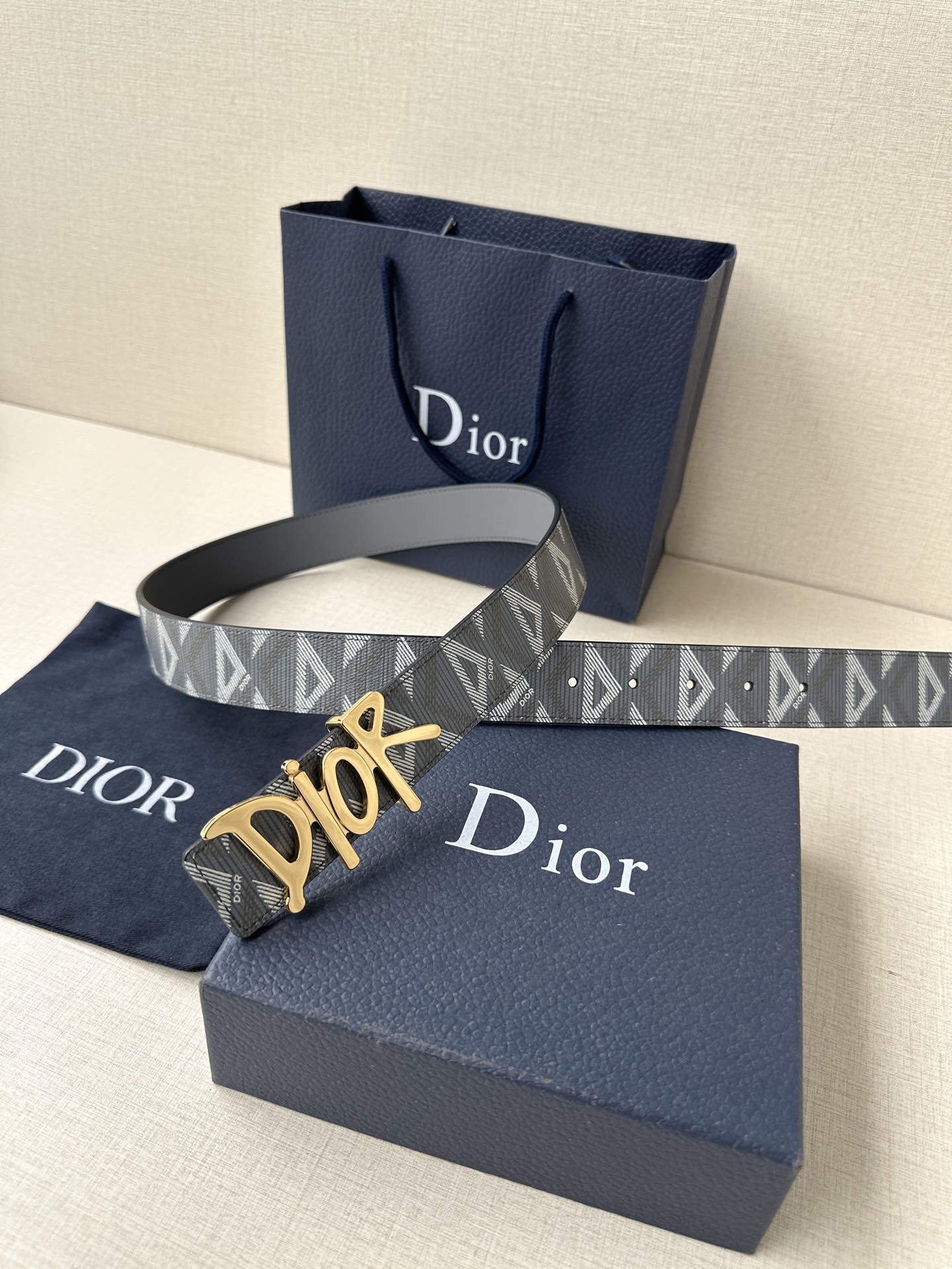 宽度3.5cm Dior 这款不锈钢金属腰带扣是春季系列新品，展示 CD Icon 标志和 Obliqu