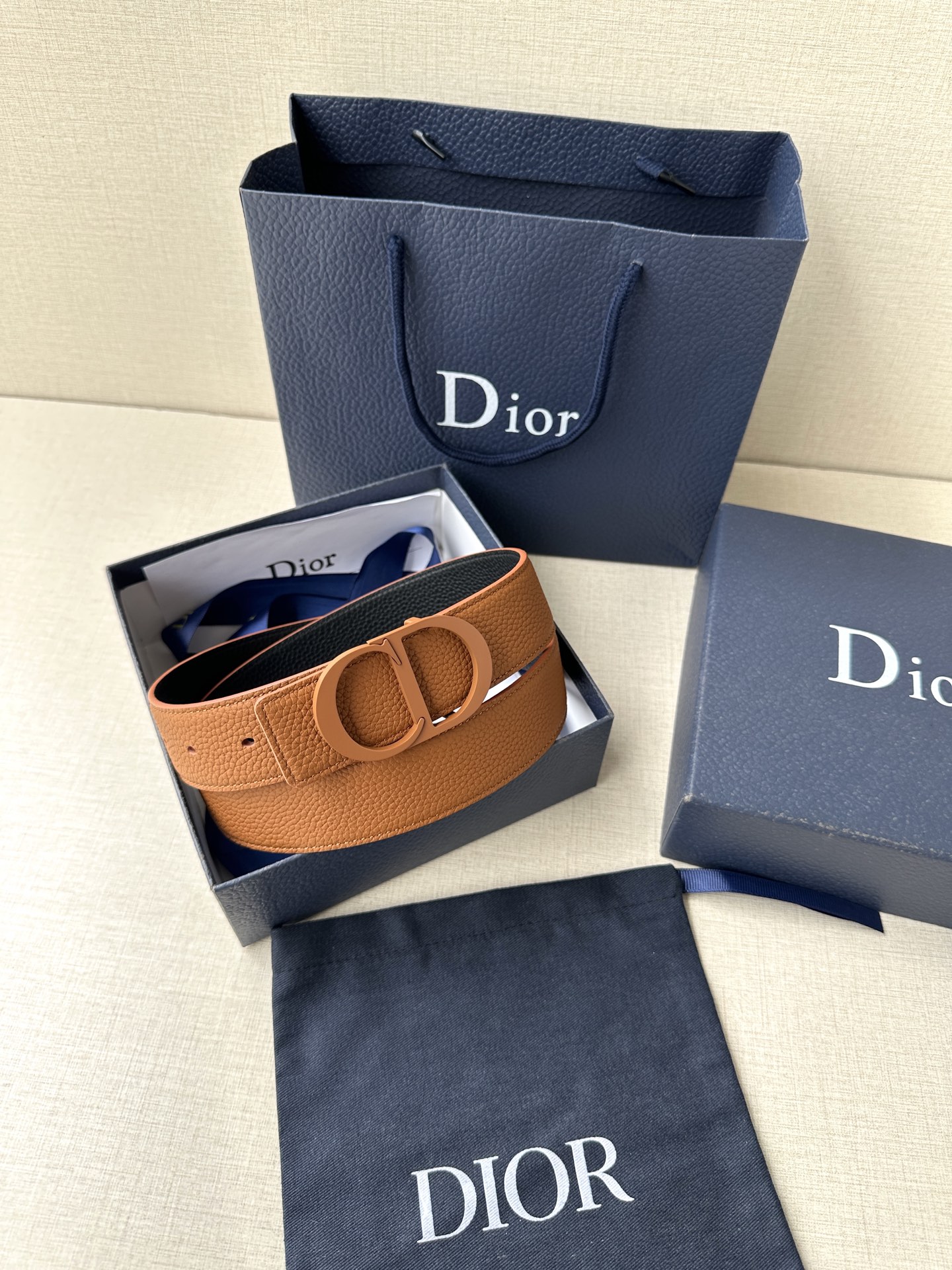 Luxury Real-Grade DIOR Belt: 3.5cm Width, Green Dummies, CD Icon Logo - 图片 6