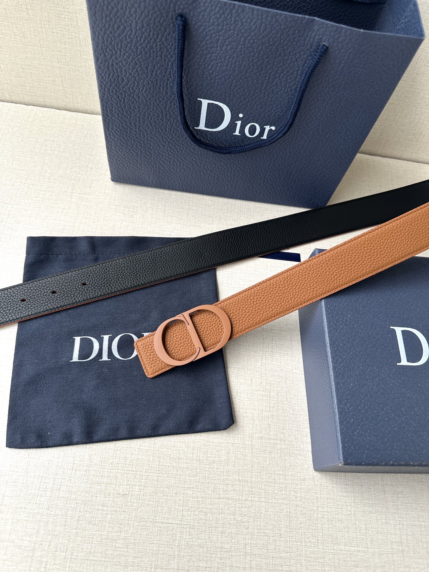 Luxury Real-Grade DIOR Belt: 3.5cm Width, Green Dummies, CD Icon Logo - 图片 5