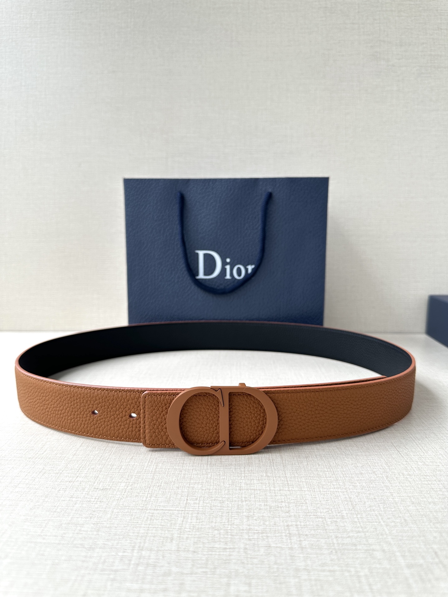 Luxury Real-Grade DIOR Belt: 3.5cm Width, Green Dummies, CD Icon Logo - 图片 1
