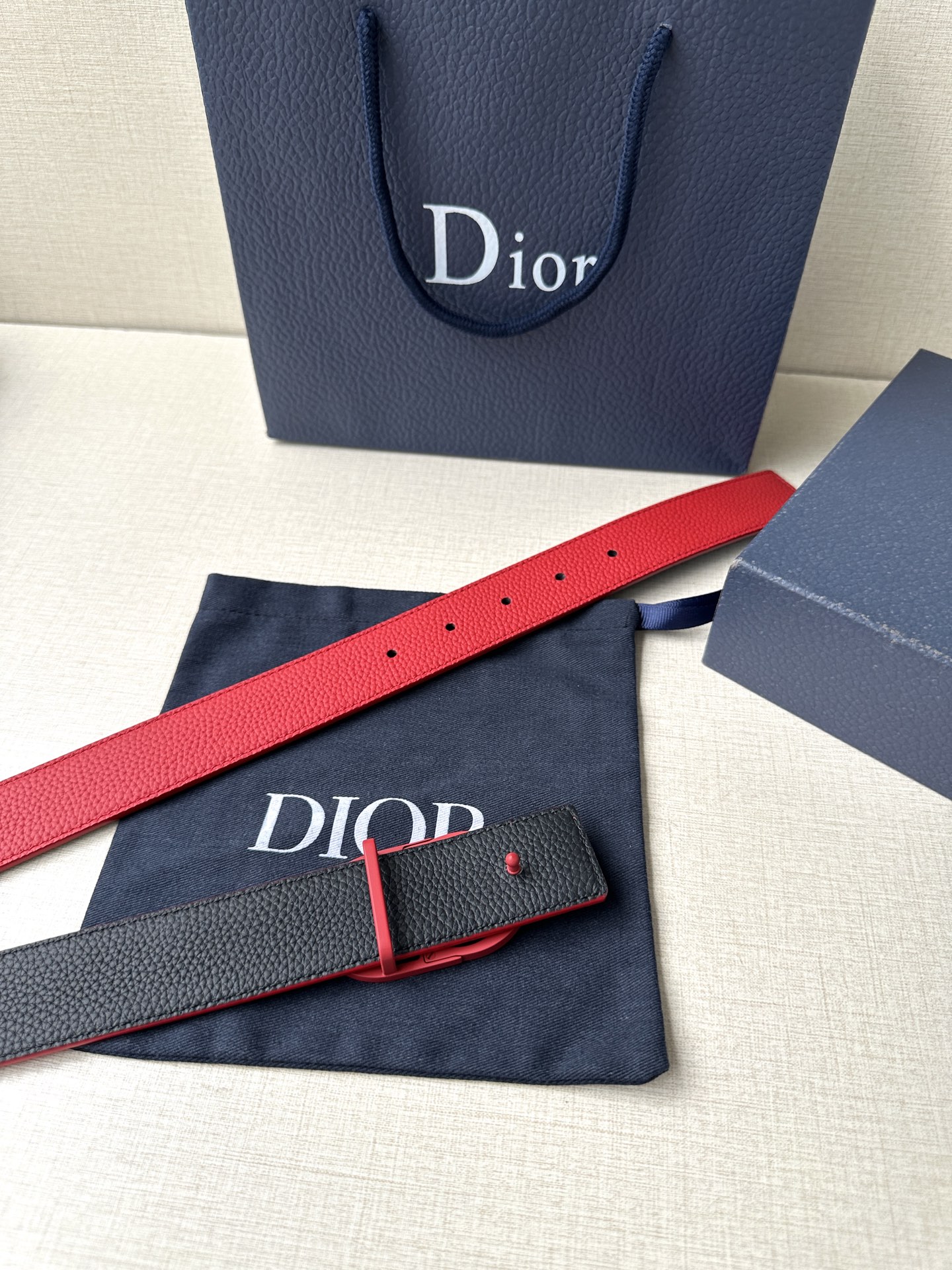 Real-Grade DIOR Belt: Green Dummy Design with Stainless Steel CD Icon Logo - 图片 5