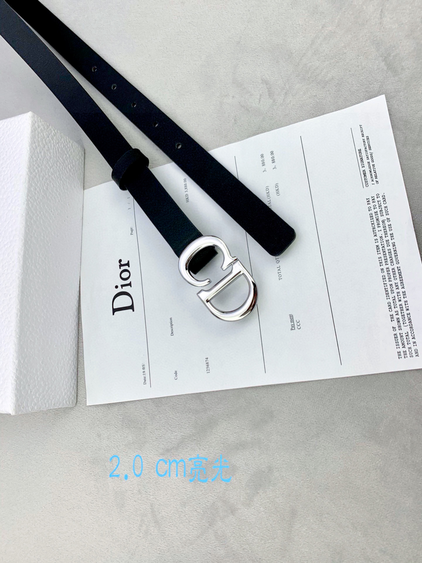 宽度2.0cm Dior（迪奧）爆款平面無線帶身/Saddle进口小牛皮带身金属“CD”标志 採用進口雙