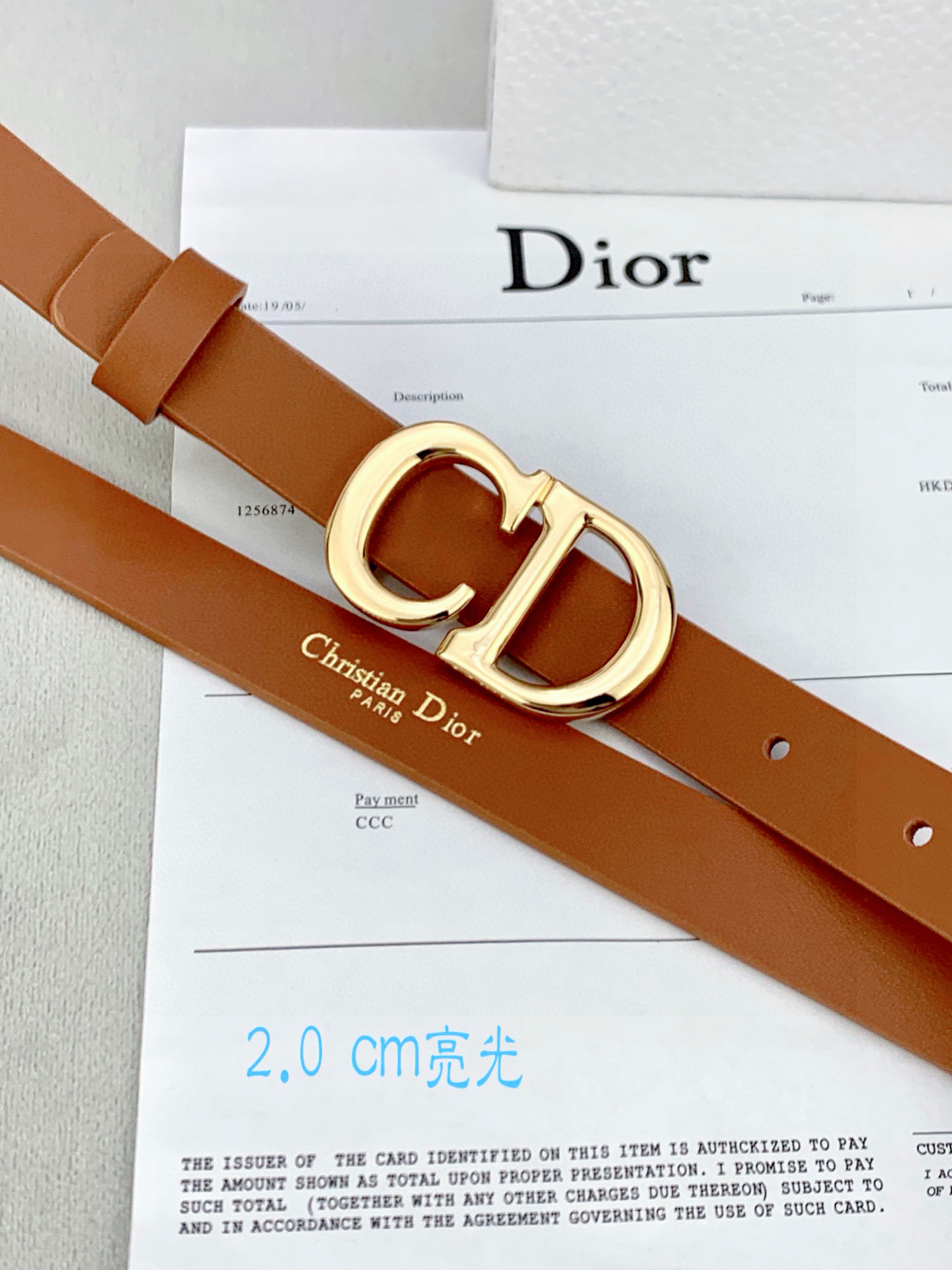 宽度2.0cm Dior（迪奧）爆款平面無線帶身/Saddle进口小牛皮带身金属“CD”标志 採用進口雙
