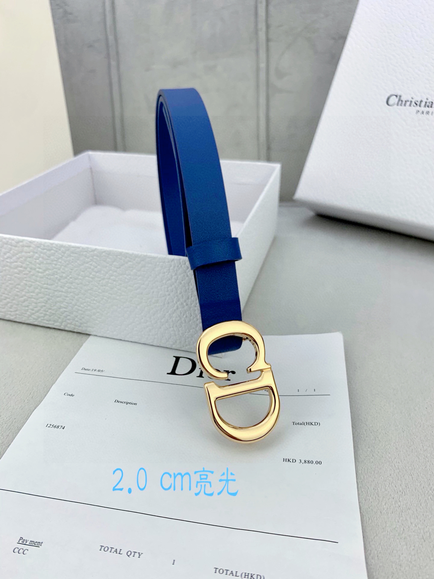 宽度2.0cm Dior（迪奧）爆款平面無線帶身/Saddle进口小牛皮带身金属“CD”标志 採用進口雙