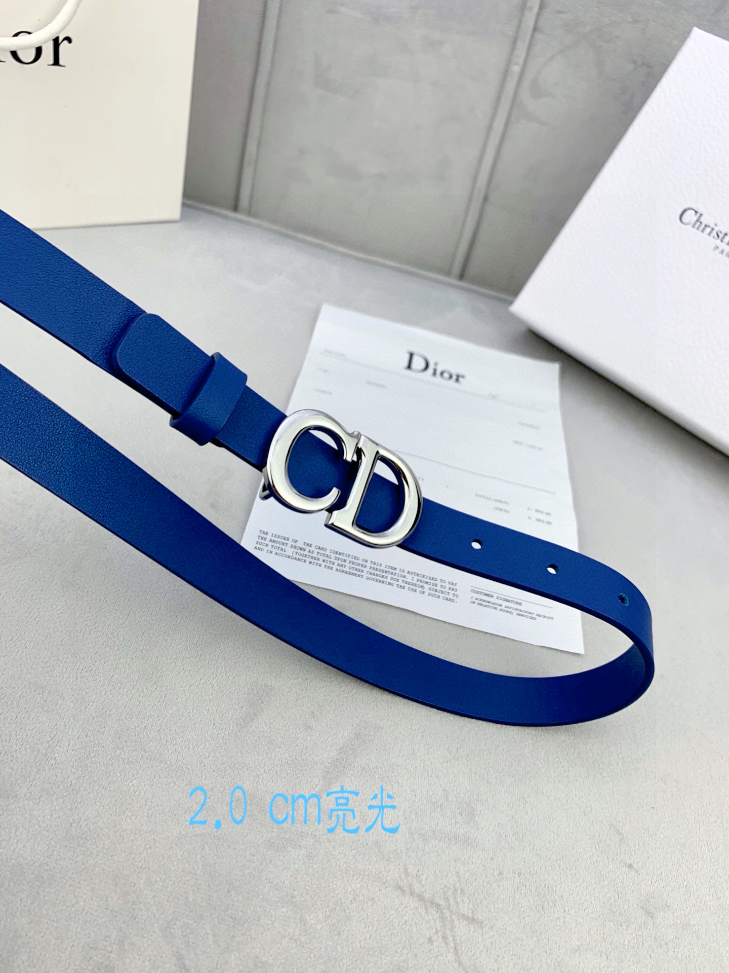 宽度2.0cm Dior（迪奧）爆款平面無線帶身/Saddle进口小牛皮带身金属“CD”标志 採用進口雙
