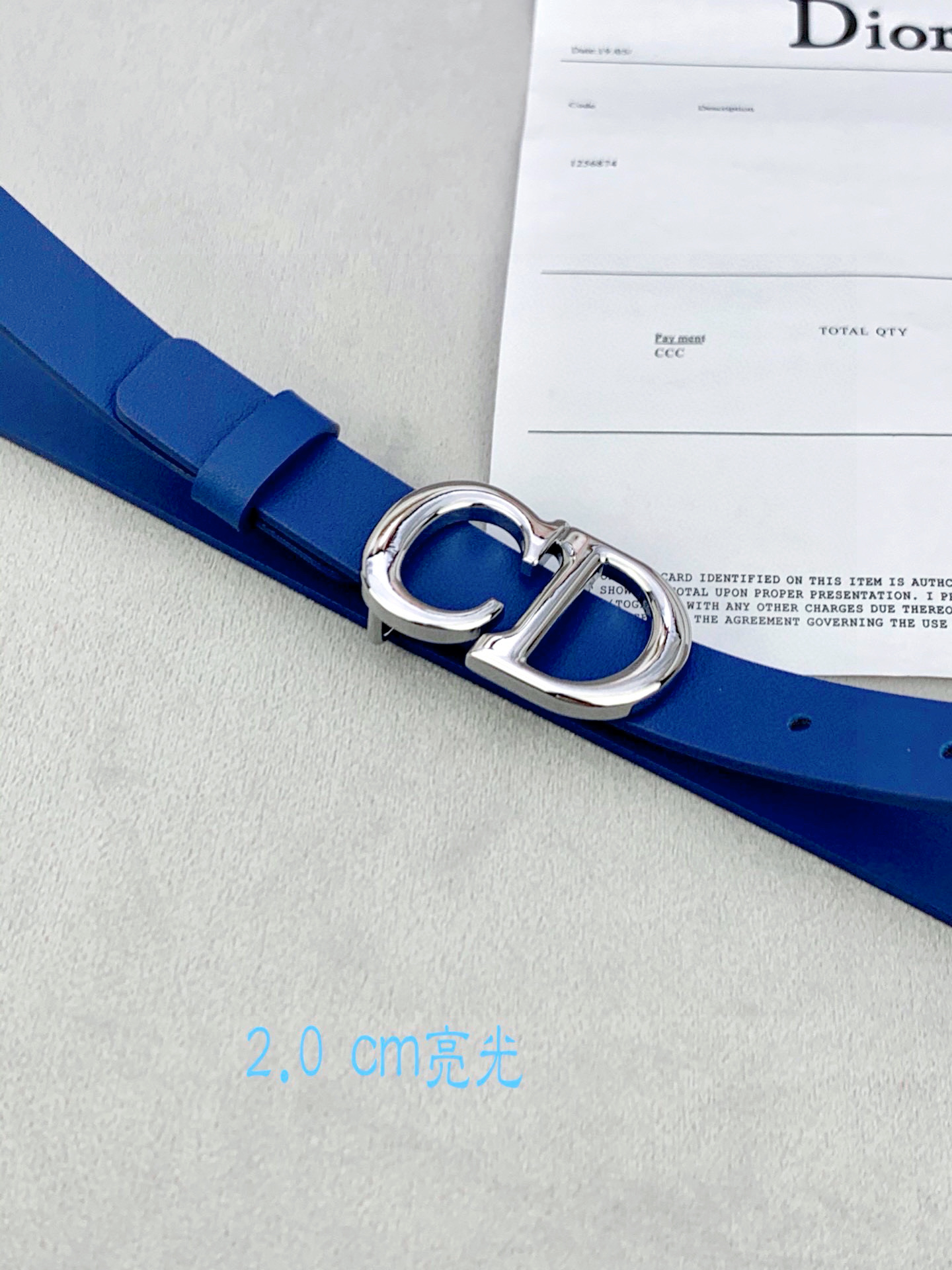 宽度2.0cm Dior（迪奧）爆款平面無線帶身/Saddle进口小牛皮带身金属“CD”标志 採用進口雙