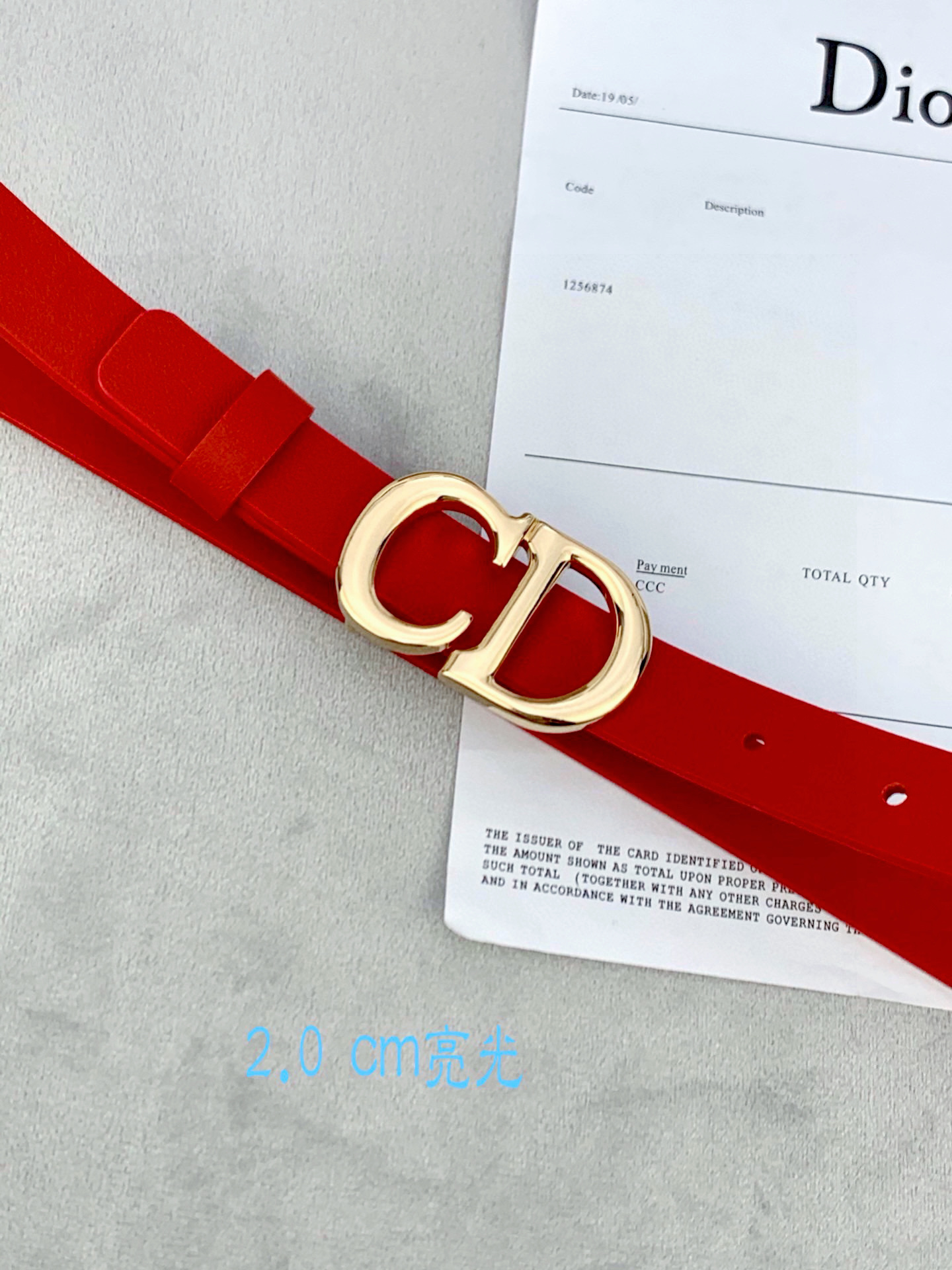 宽度2.0cm Dior（迪奧）爆款平面無線帶身/Saddle进口小牛皮带身金属“CD”标志 採用進口雙