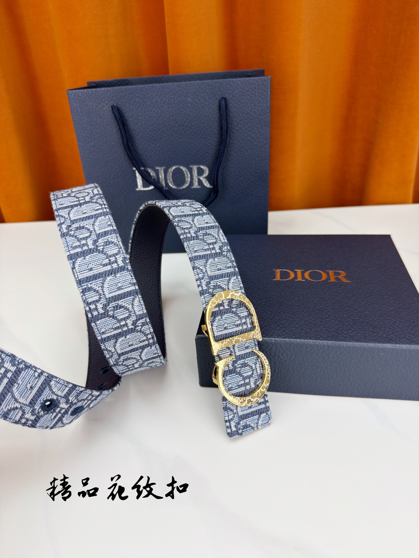 Dior 宽度3.5cm双面腰带 老花提花帆布搭配深蓝荔枝纹皮革-Top High Quatity Cheap Sneakers Fashion Clothing Clothes Bags handbags Shoes of all Brand wholesale With The best Quality And Beautiful Price from China Factory Chinese suppliers wholesaler seller Dior 宽度3.5cm双面腰带 老花提花帆布搭配深蓝荔枝纹皮革