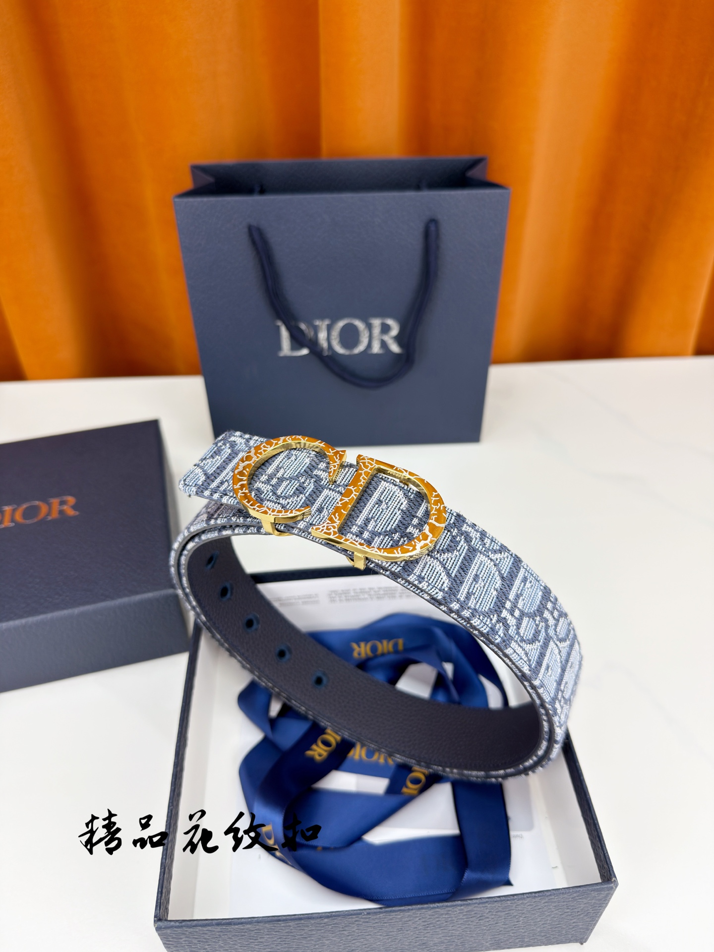 Dior 宽度3.5cm双面腰带 老花提花帆布搭配深蓝荔枝纹皮革-Top High Quatity Cheap Sneakers Fashion Clothing Clothes Bags handbags Shoes of all Brand wholesale With The best Quality And Beautiful Price from China Factory Chinese suppliers wholesaler seller Dior 宽度3.5cm双面腰带 老花提花帆布搭配深蓝荔枝纹皮革