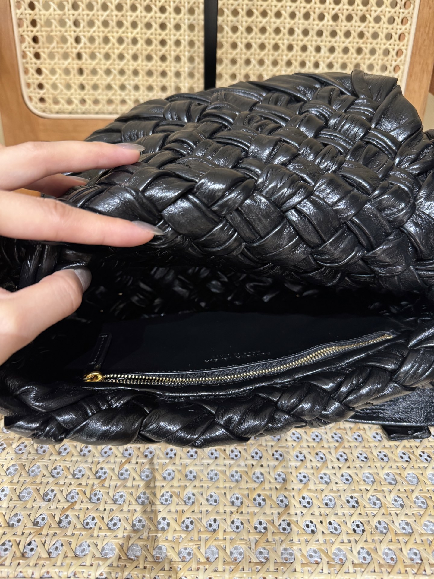 Bottega Veneta Kalimero Citta Black Woven Leather Shoulder Bag 9 i1740248145399 2334 0 7