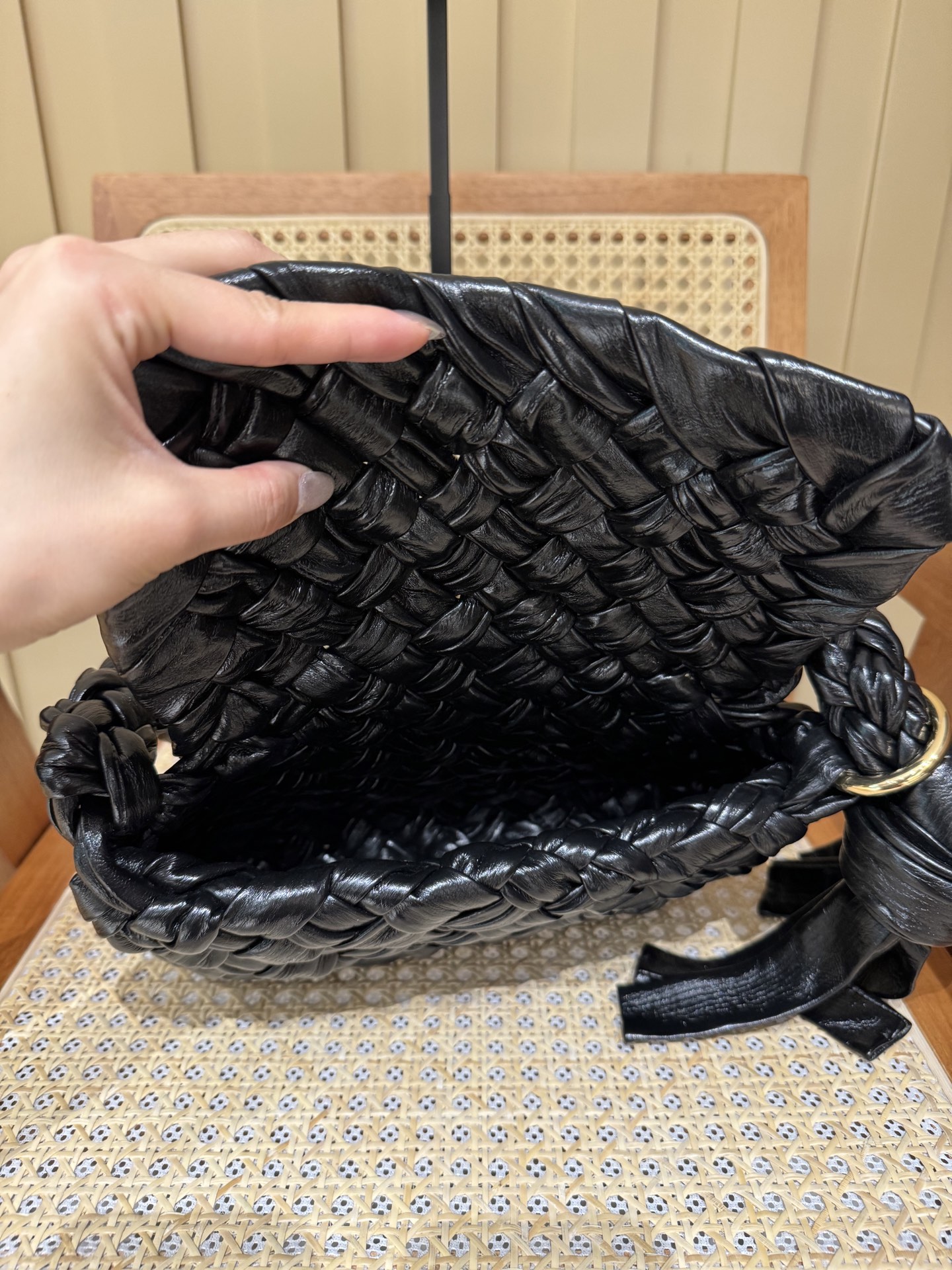 Bottega Veneta Kalimero Citta Black Woven Leather Shoulder Bag 8 i1740248145474 9651 0 6