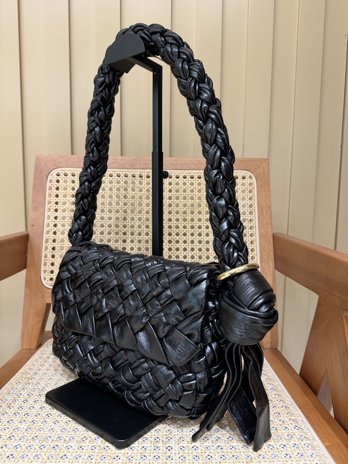 Bottega Veneta Kalimero Citta Black Woven Leather Shoulder Bag 4 i1740248146653 8947 0 2