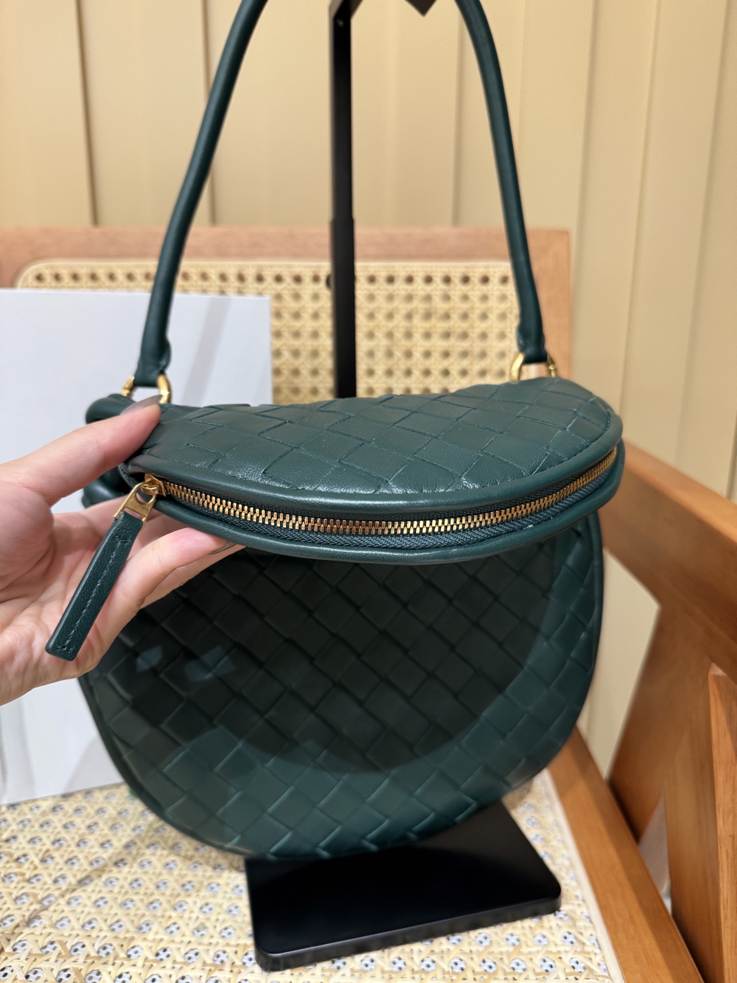 Bottega Veneta Gemelli Small Emerald Green Woven Shoulder Bag 4 i1740536929230 7940 0 2
