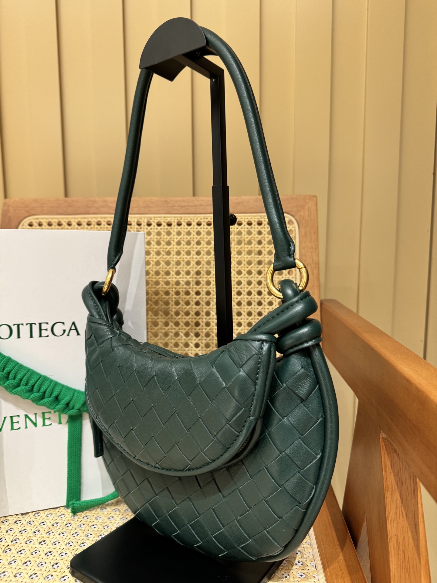 Bottega Veneta Gemelli Small Emerald Green Woven Shoulder Bag 6 i1740536938293 3113 0 4