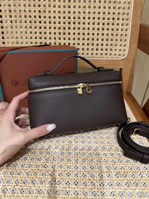 Extra Pocket L19 Handbag Chocolate Brown Gold Buckle Italian Leather Bag 1 Extra Pocket L19 Handbag Chocolate Brown Gold Buckle Italian Leather Bag