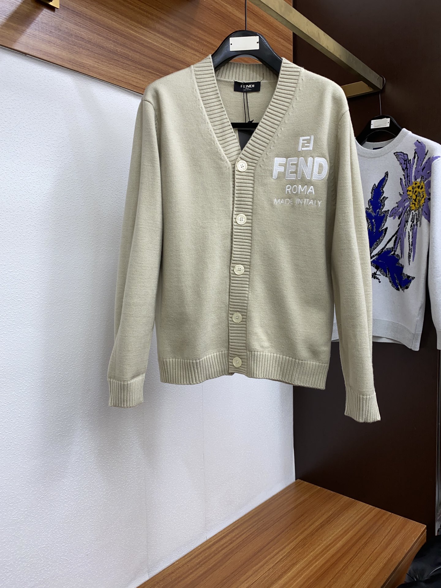 Fendi Clothing Cardigans Coats & Jackets Sweatshirts Embroidery Wool Fall/Winter Collection Long Sleeve