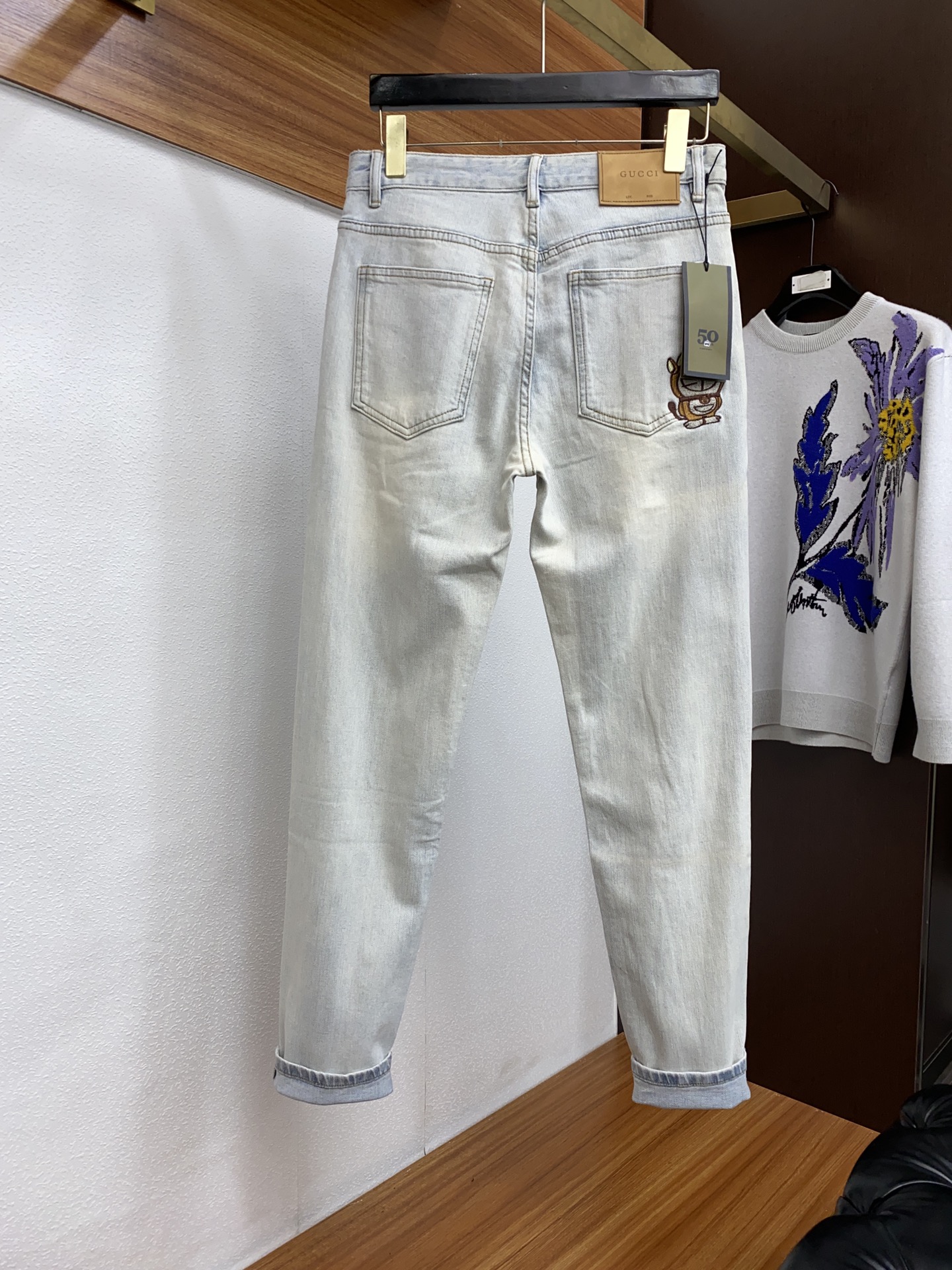  古奇 早春款 男士牛仔裤原厂原布原洗水！进口原版水洗弹力面料，复杂的手工艺叠加，任何一个洗水环节多停留