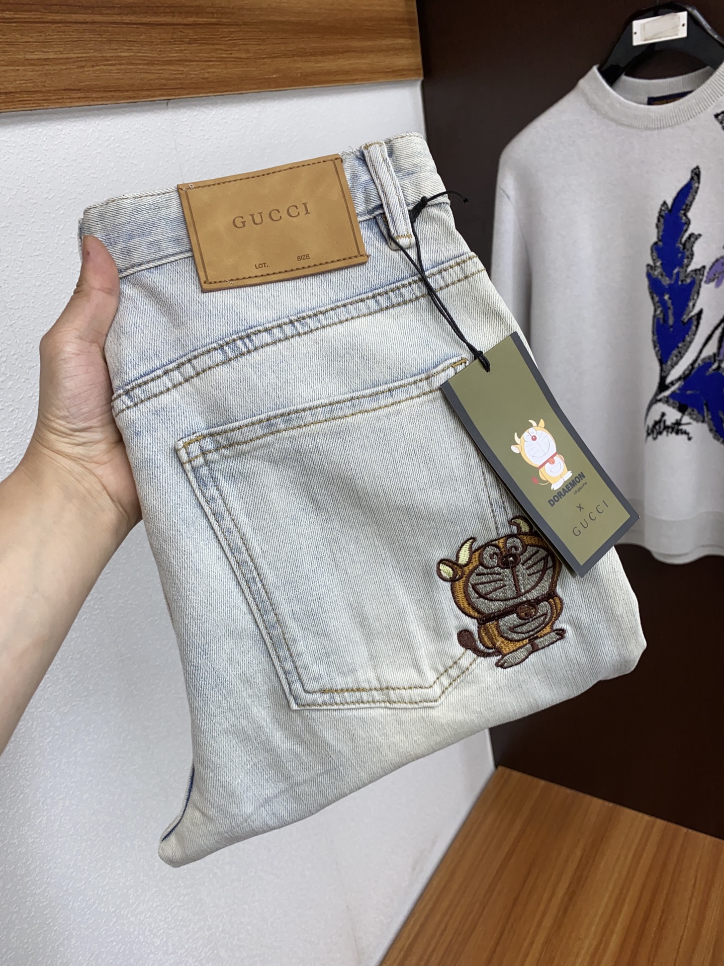  古奇 早春款 男士牛仔裤原厂原布原洗水！进口原版水洗弹力面料，复杂的手工艺叠加，任何一个洗水环节多停留