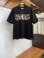 Gucci Clothing T-Shirt Perfect Quality
 Printing Unisex Cotton Short Sleeve