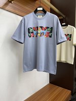 Gucci Clothing T-Shirt Printing Unisex Cotton Short Sleeve