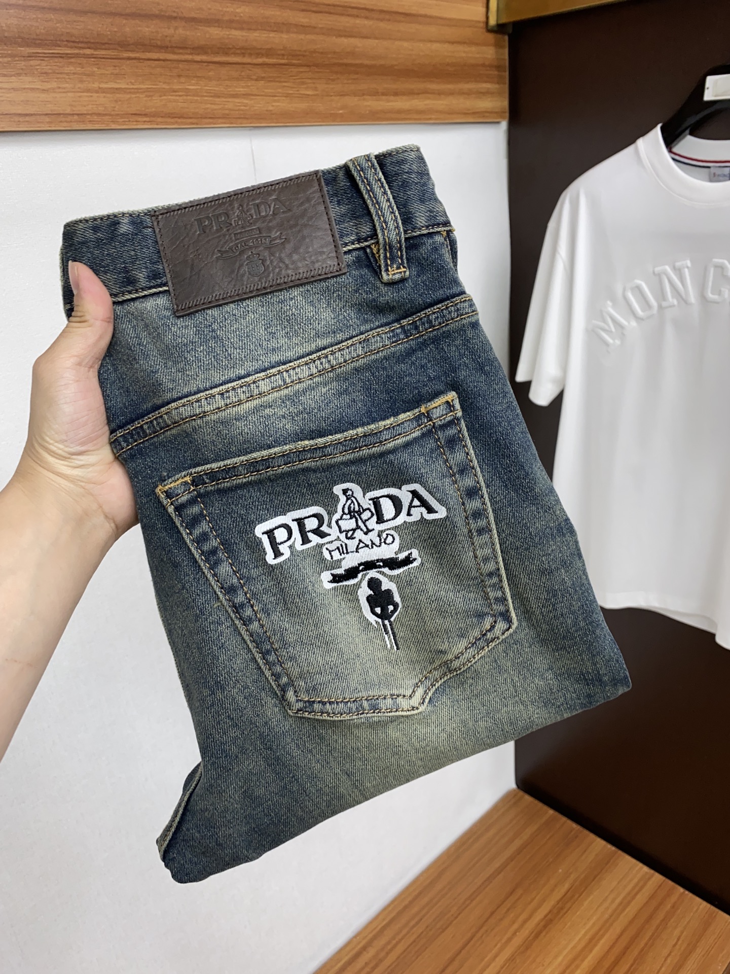 Prada Abbigliamento Jeans Uomini Cuoio genuino