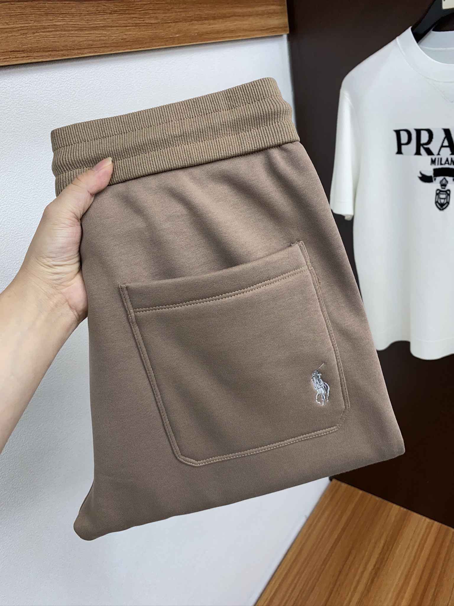 拉夫劳伦 2024秋冬休闲运动裤 客供纯棉面料，面料底部复合加绒 面料加厚保暖性强，不易皱，垂度好，质感