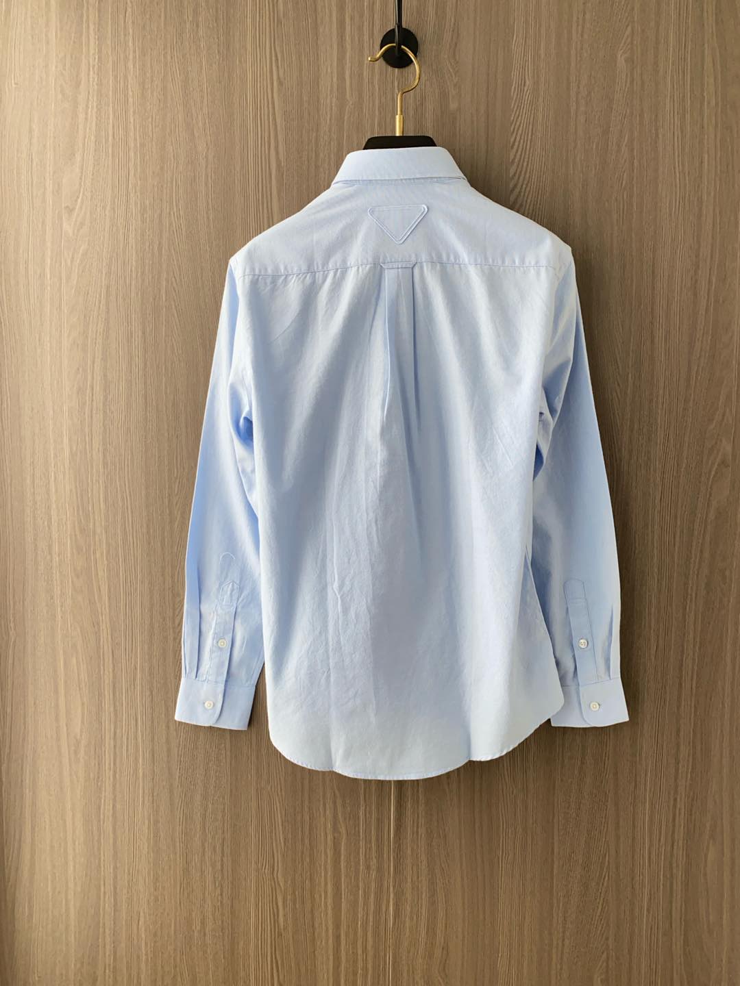Prada 2025 Male Long Sleeve Shirt: Business and Leisure Style in Organic Cotton - 图片 8