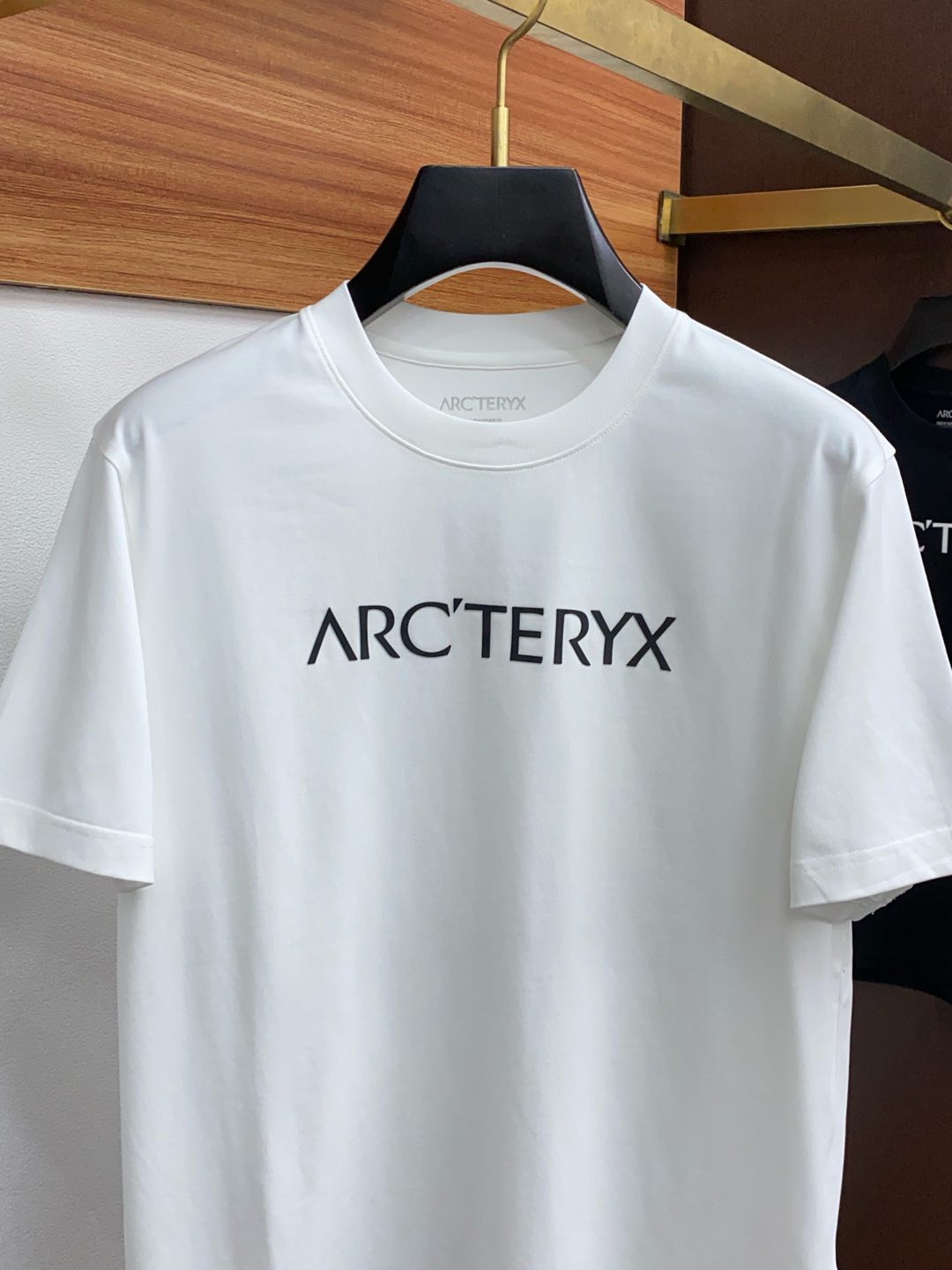  始祖鸟 M-xL 微阔偏大 2025 春夏新款短袖 整体上色泽较鲜明和光亮，手感顺滑揉软，悬垂感特强，