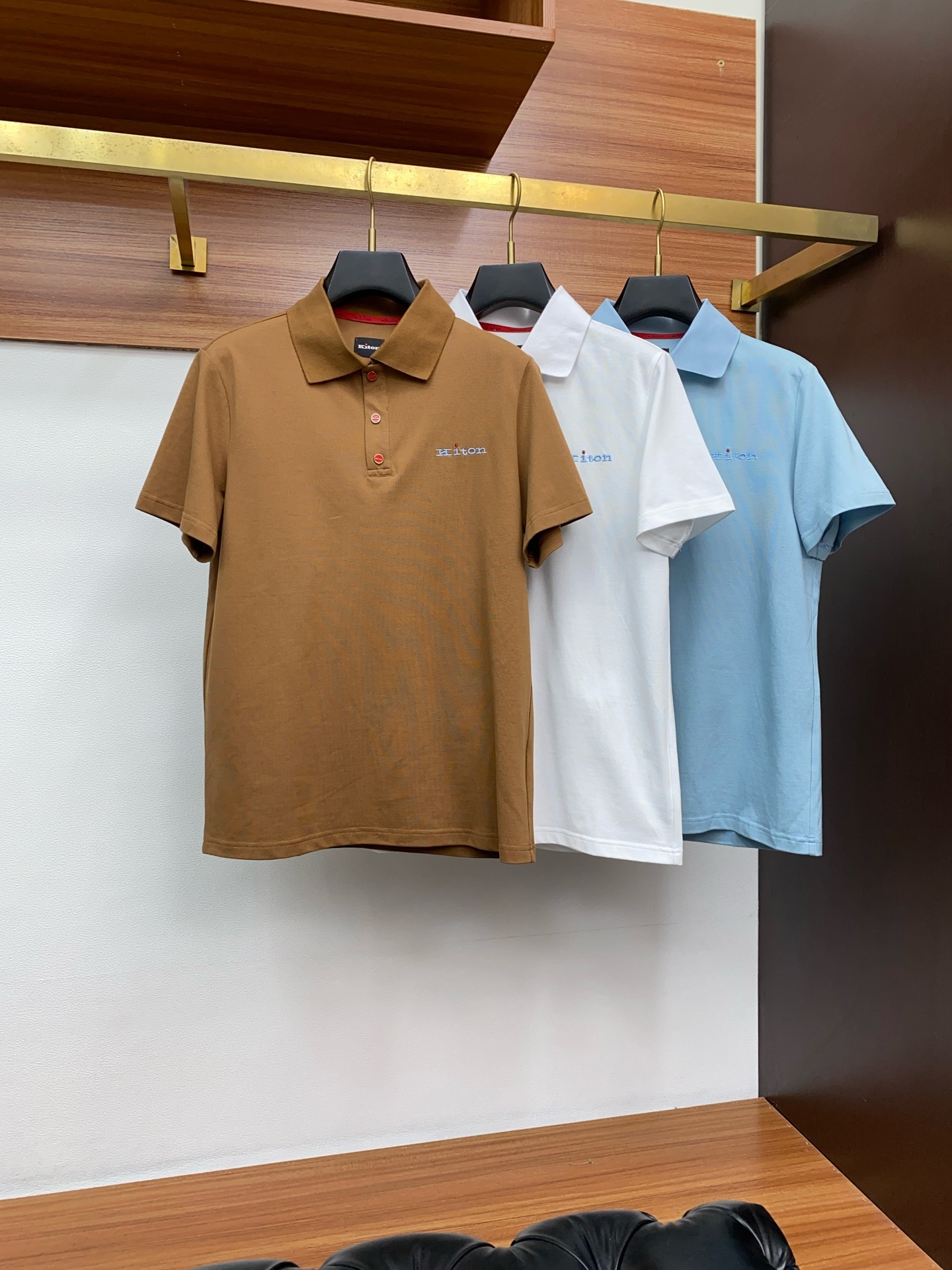 Kiton 官方新款 专柜同步上市 奇顿 男士高埃及棉面料商务休闲翻领短袖POLO衫!胸口精致刺绣,高
