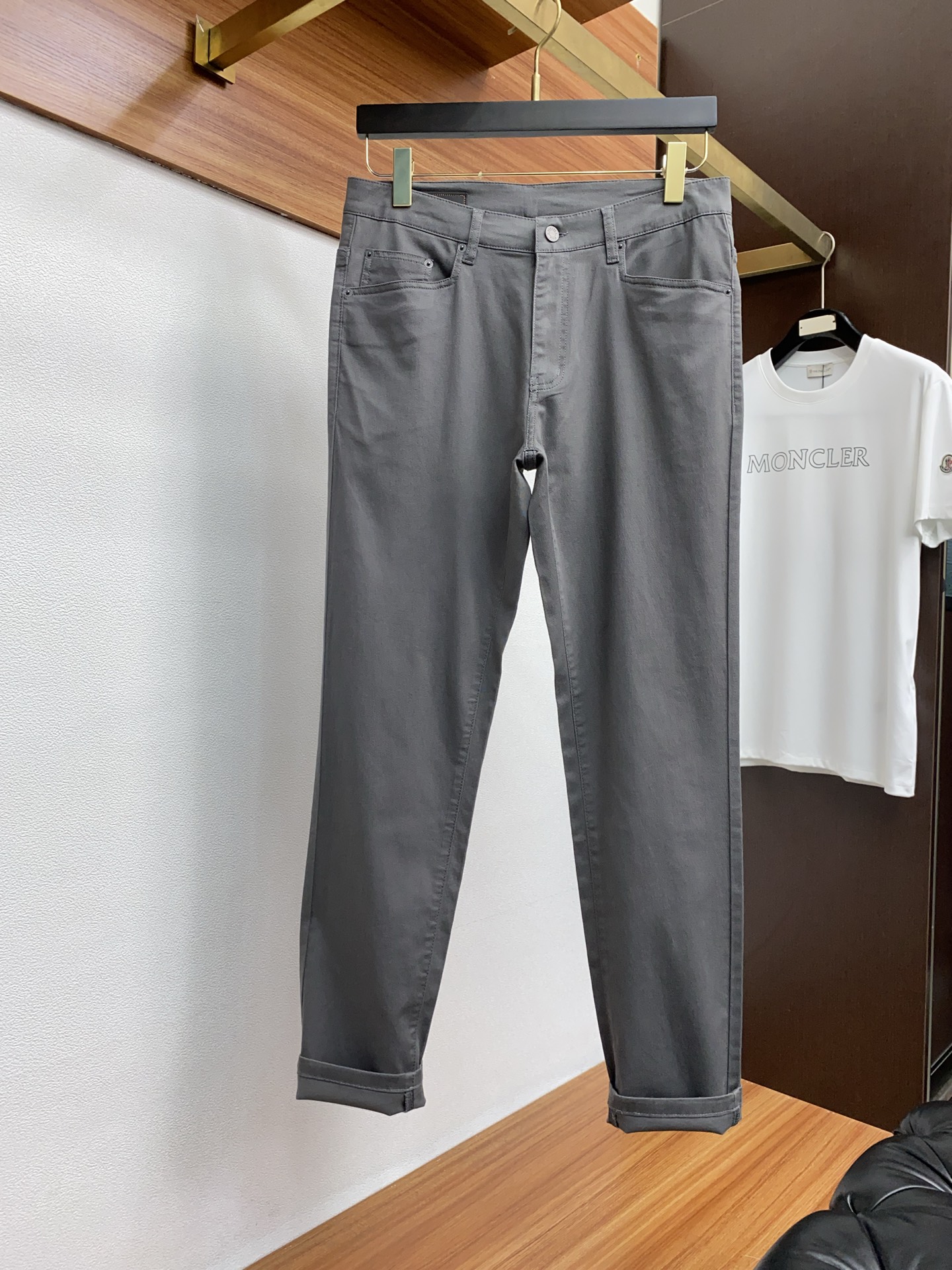 Moncler Men's Gray Five-Pocket Casual Pants - Clean and Comfortable Fit 3 i1740483941084 69 0 1