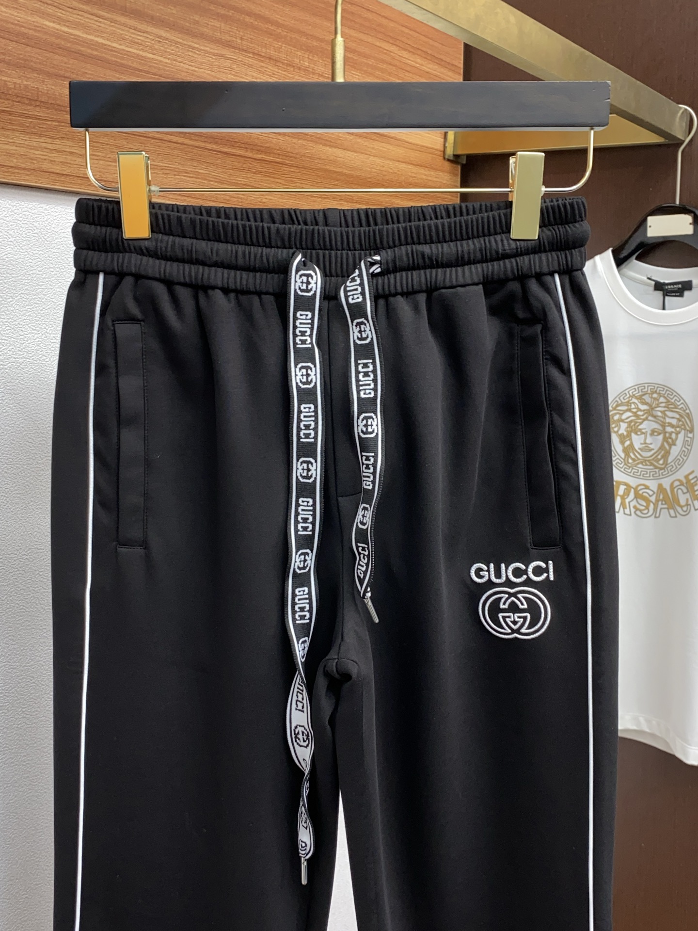 Gucci Women's Black Straight-Leg Lounge Pants with Logo Drawstring 4 i1740975274555 9389 0 2