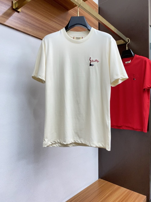 Bally Men's Crewneck Cotton T-Shirt with Embroidered Logo - Casual Comfort 1 Bally Men's Crewneck Cotton T-Shirt with Embroidered Logo - Casual Comfort