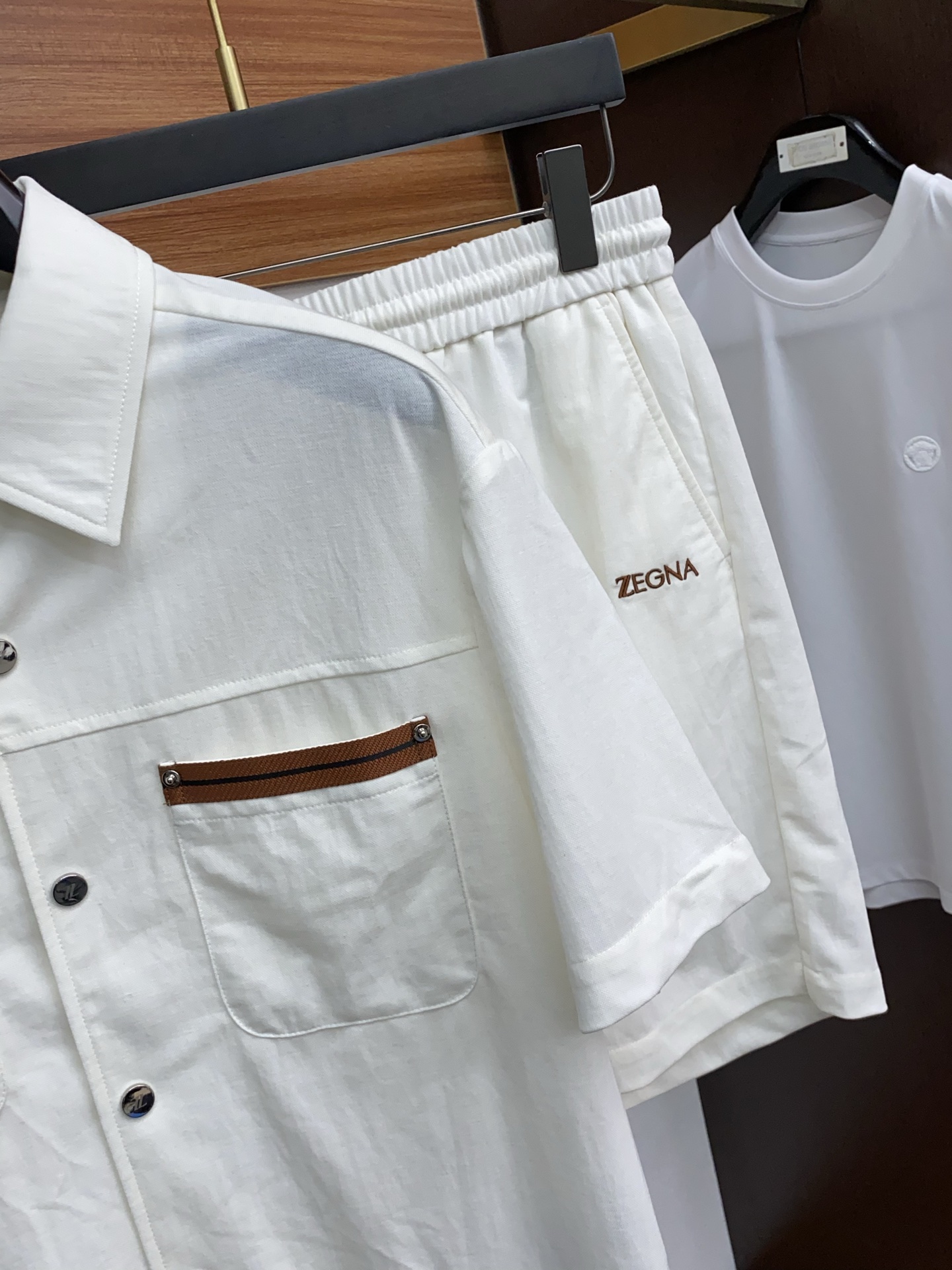 High-end Urban Recreational Shorts Suit: Jenia M-3xL, Fine Gold, Top-Tide Fashion - 图片 3
