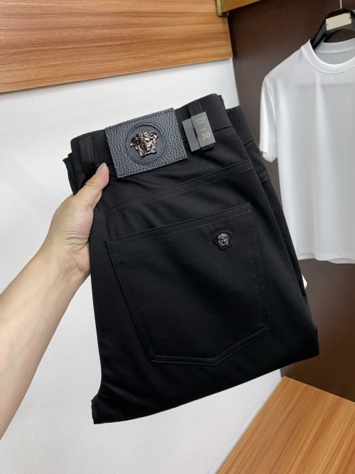 Versace Men's Black Casual Pants - Clean Cut, Urban Style, Fine Fabric 1 Versace Men's Black Casual Pants - Clean Cut, Urban Style, Fine Fabric