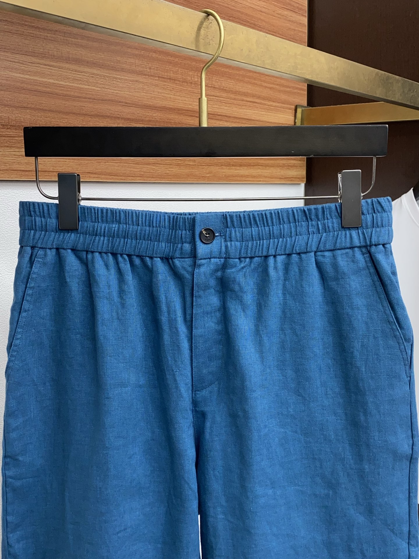 [Summer Shorts]Zegna ZEGNA100 linen elastic drawstring simple casual shorts Le