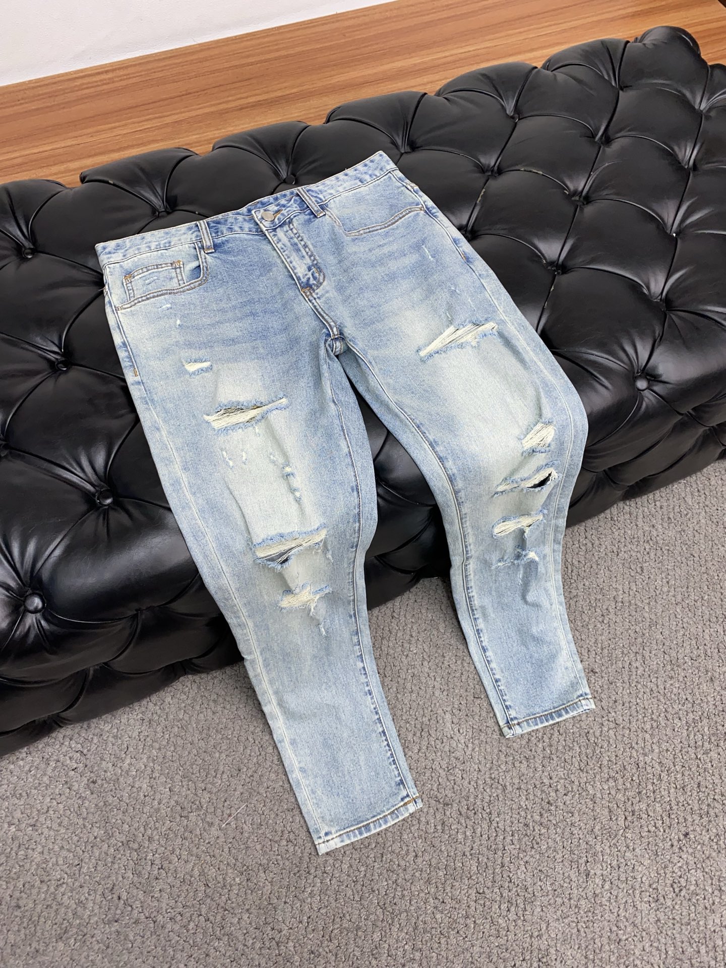 P953 AIM Men’s Little Nail Original Jeans with Unique Handicrafts - 图片 6
