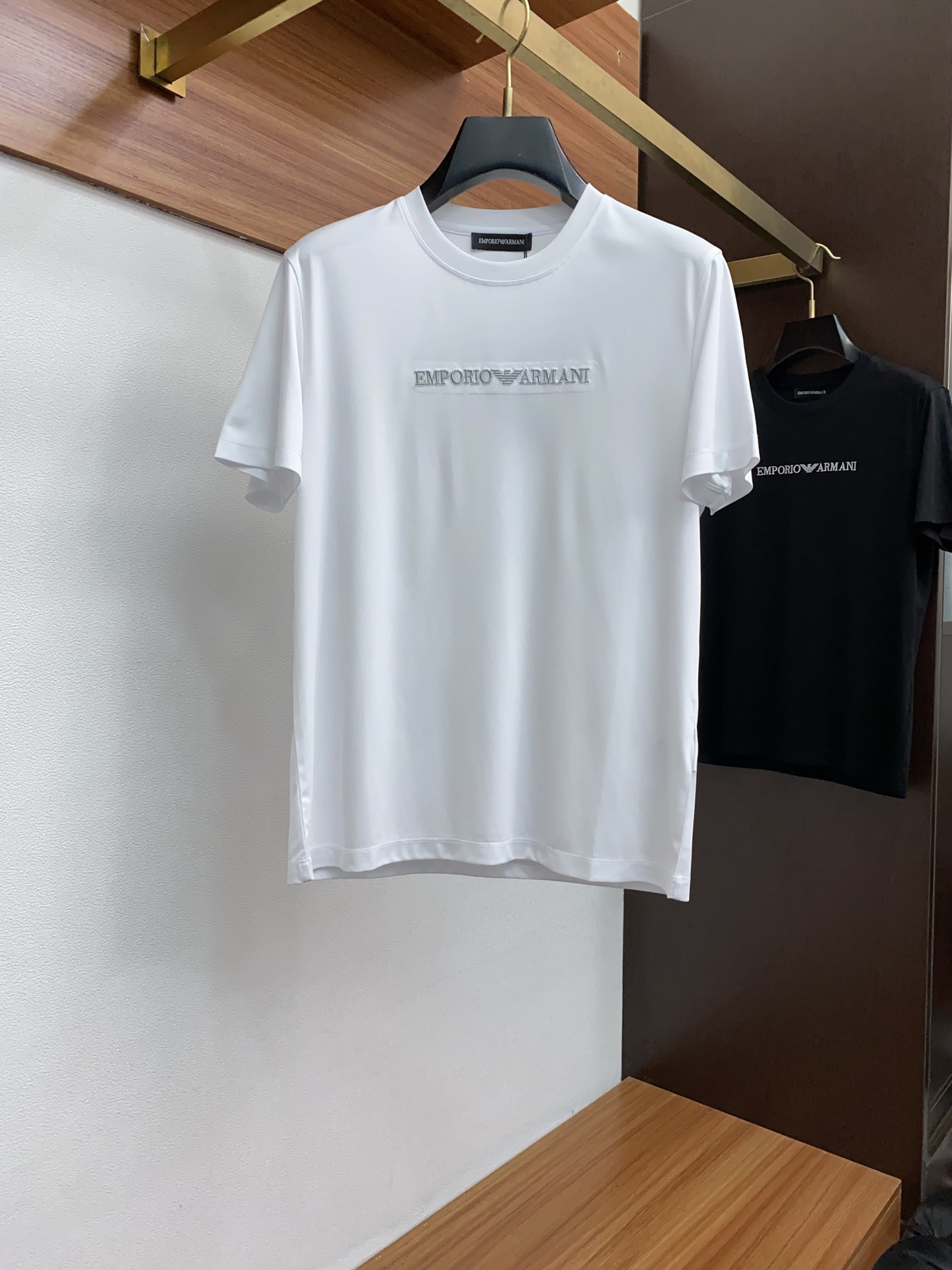 Emporio Armani Men's White Cotton Crew Neck Short Sleeve T-Shirt